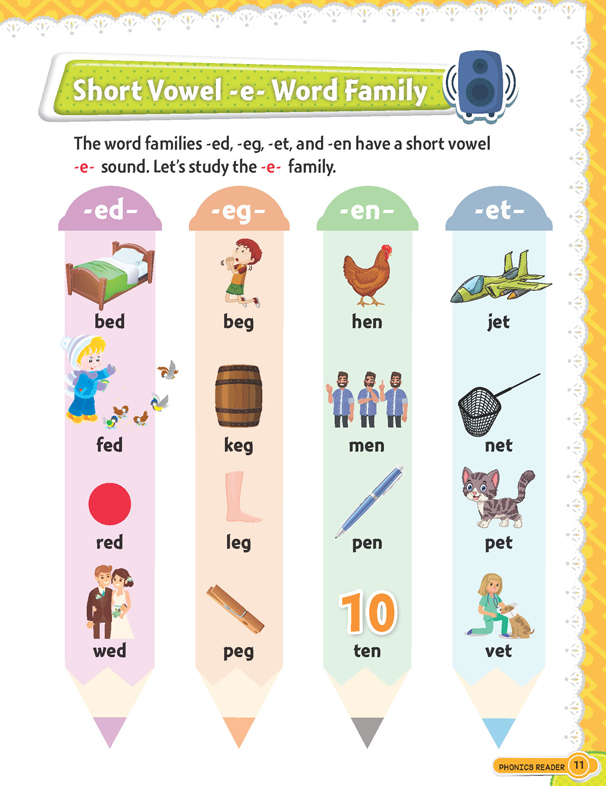 Phonics Reader - 3 (Word Families Short and Long Vowel Sounds) Age 6+ - Image 3