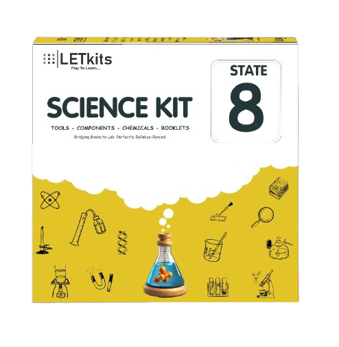 Letkits Grade 8 State Science Kit Aged 8+ | Science kit | Educational Toy |STEM Activity| Gift for Kids |Academic | 8 and Above Years Old |State and CBSE
