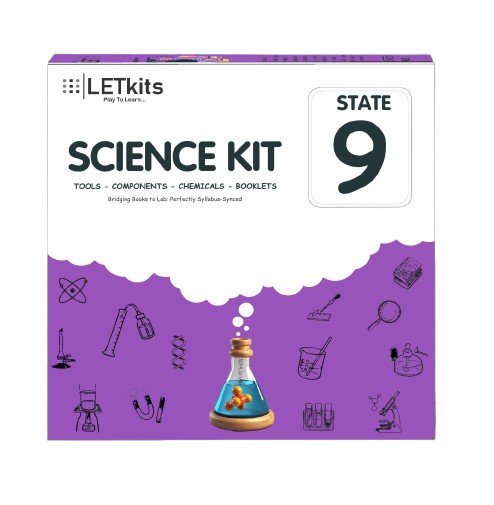 Letkits Grade 9 State Science Kit Aged 8+ | Science kit | Educational Toy |STEM Activity| Gift for Kids |Academic | 8 and Above Years Old |State and CBSE